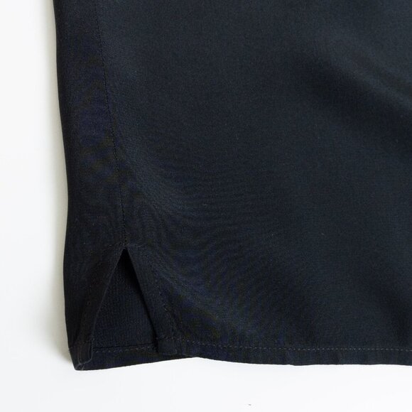 FRAME Silk Blouse Black Flounce Short Sleeve Top Button Up XS - Picture 10 of 14